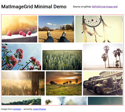 mat-image-grid minimal demo